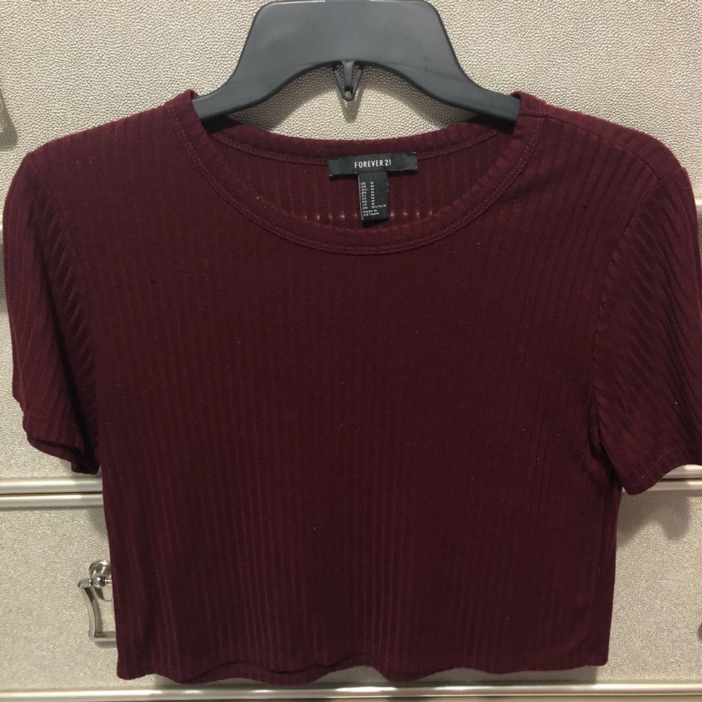 Forever 21 Burgundy Crop Top